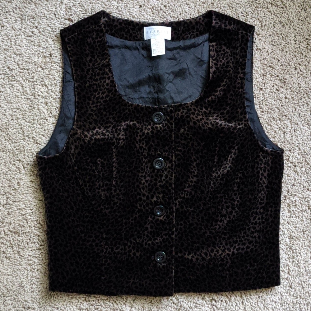 [Express]Taillure Cropped Animal Print Vest